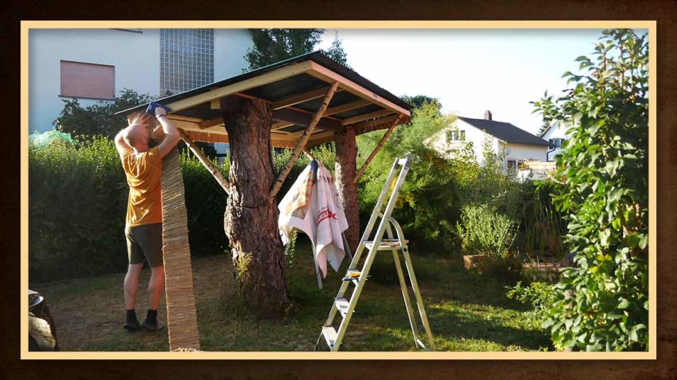 Gartenmöbel selber bauen Hollywoodschaukel mit Überdachung Made By